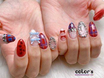 カラーズ ブルー 渋谷店(color's blue)/チェック柄ネイル