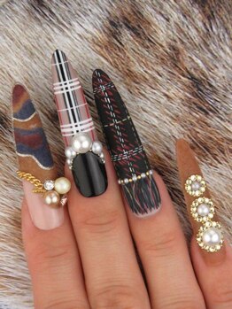 カラーズ 浜松店(colors)/グレンチェック×パール(*^^*)