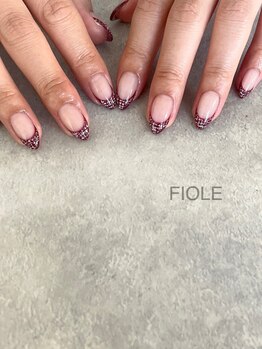 フィオル(FIOLE)/ボルドー×ツイード