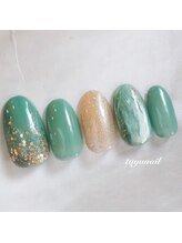 たゆ ネイル(たゆnail)/グリーンニュアンスネイル