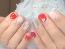 赤×ベージュ×ゴールドが◎