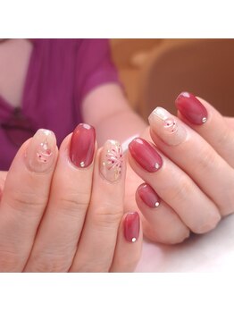 ピオニーネイル(peony nail)/花火とヨーヨー