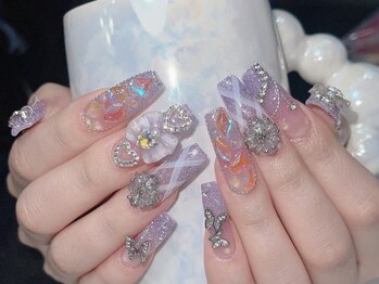 マイ(Mai)の写真/自爪の形や長さでお悩みの方に!スカルプ・チップ長さだしで思わず見とれてしまう華やかな指先にチェンジ♪