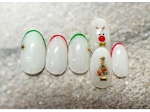 オレンジスティック/クリスマス　赤緑フレンチ