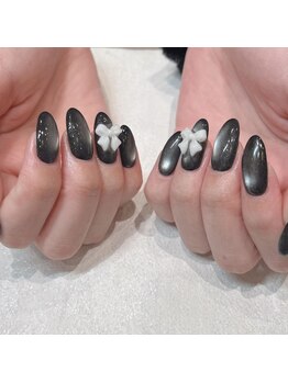 ビューティマーケット アングゥ(BEAUTY MARKET ungu)/ブラック×マグネット×リボン