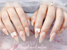 エンジェルネイルサロン(Angel nail salon)/ピンクチークX白リボン追加