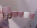 紫陽花カラーフットネイル