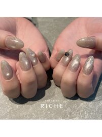 フラッシュマグ×薔薇ネイル