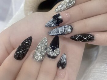 ネイルズバー 新宿店(Nails Bar)/ブラック×シルバーラグジュアリ