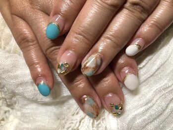 ネイルクラブ(nail club)/大理石柄ネイル