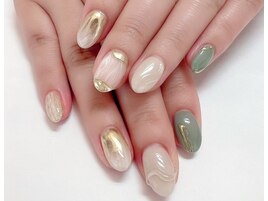 シンプルミラーアートネイル