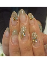 ネイルサロンシャネイル/マーブルフレンチ