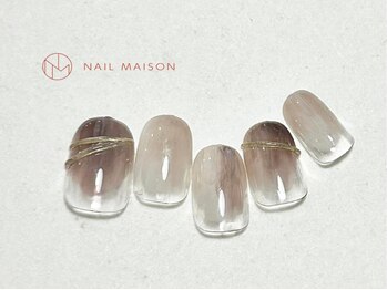 ネイルメゾン 梅田(NAIL MAISON)/ブラウンジュエルゴールドリング