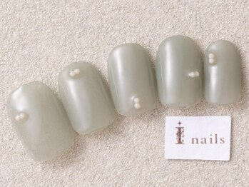 アイネイルズ 三宮店(I nails)/ミントグリーンつぶつぶ