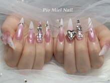 ピオミエルネイル 新宿(pio miel nail)/うるうるピンクゴテゴテ