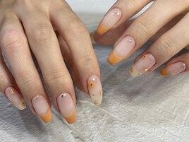 フレンチ×フラワーネイル