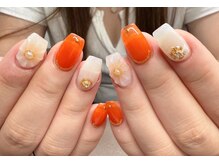 エスネイルサロン(S Nail Salon)/オレンジフラワーネイル