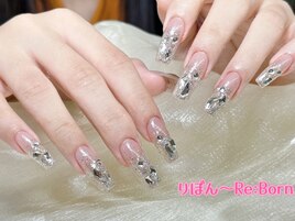ラメグラ＋先端埋め尽くし