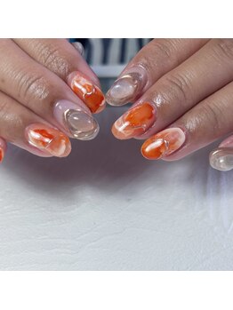 プリュネ(Prune)/オレンジ/ゴールド/ホワイト