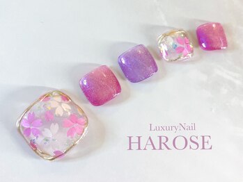 ラグジュアリーネイル ハローズ(HAROSE)/桜フットネイル