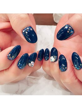 ハーティーネイル hearty nail 溝の口店/キラキラ☆冬ネイル