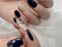 リン 恵比寿(RiN.)/ネイビービジューネイル　akane