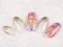 ネイルズ ヴォロンティエ(Nail's Volontiers)/チェックとフレンチの組み合わせ