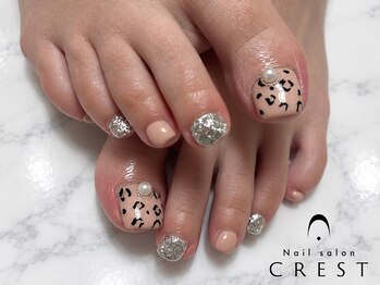 クレスト 高槻店(CREST)の写真/【フットネイルはCREST☆】こだわりのある豊富なデザインで足元を華やかに♪秋もフットを楽しもう♪￥6250