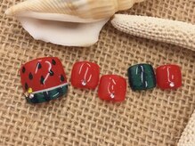 アンティム(Intime)/FOOTキュートなスイカ柄ネイル