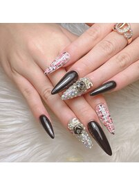 スカルプ4本アート