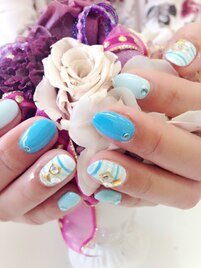 ボーダー×ブルーカラー