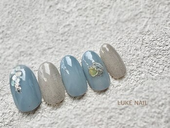 ルークネイル 恵比寿店(LUKE NAIL)/シンプルくすみブルー　朱夏秋冬