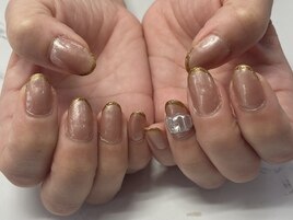 フレンチネイル&指輪アート