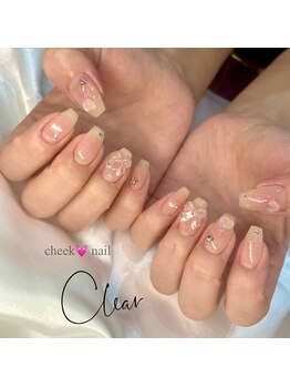 クリア なんば店(Clear)/チークネイル×クリアりぼん