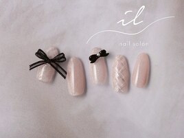 ピンク×チェックネイル