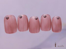 ちぐはぐ癖ピンクネイル