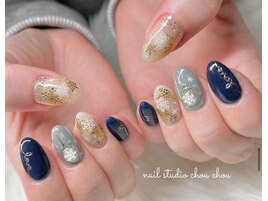 冬ネイル・雪の結晶スノードーム