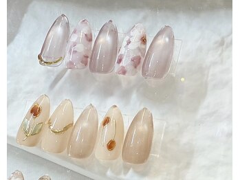 春ネイル/お花ネイル/マグネット