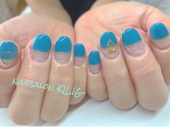 ネイルサロン キリグ(KILIG)/ブルーストレートフレンチ