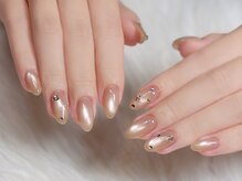 ノエル ネイル(NOEL)/シャンパンゴールド×アート