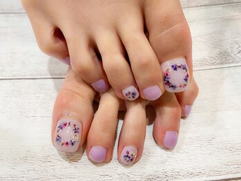 ネイルアルケー(Nail ARCHE)/押し花フットネイル