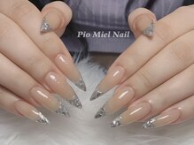 ピオミエルネイル 新宿(pio miel nail)/シルバーフレンチ美爪ネイル