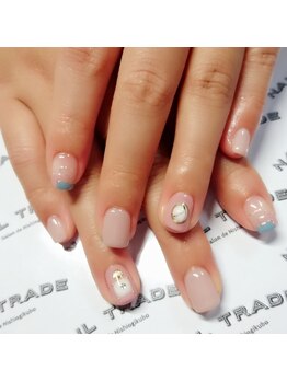 ネイルトレード 西荻窪店(NAIL TRADE)/ブロック+香水瓶+天然石ネイル
