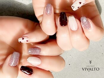 ワールド ビューティ ヴィヴァルト 宝塚店(WORLD BEAUTY VIVALTO)/バレンタインネイル/フラッシュ