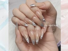 ピオミエルネイル 新宿(pio miel nail)/シルバーフレンチ美爪ネイル