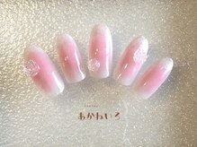 ネイルサロン あかねいろ/チークネイル　バラアート