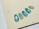 マグネット×押し花ネイル