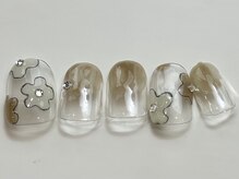 ネイルメゾン 天神店(NAIL MAISON)/花カフェラテ色鉛筆¥6000