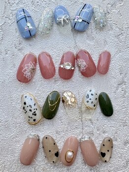 ネイルアンドアイラッシュ グレース 川西店(nail&eyelash Grace)の写真/丁寧なオフ付★旬で可愛いデザインがたくさん!!高品質ジェルを使っているのででモチも抜群です♪