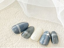 リベレ 福島店(LIBELLE)/くすみブルー/大人クールネイル